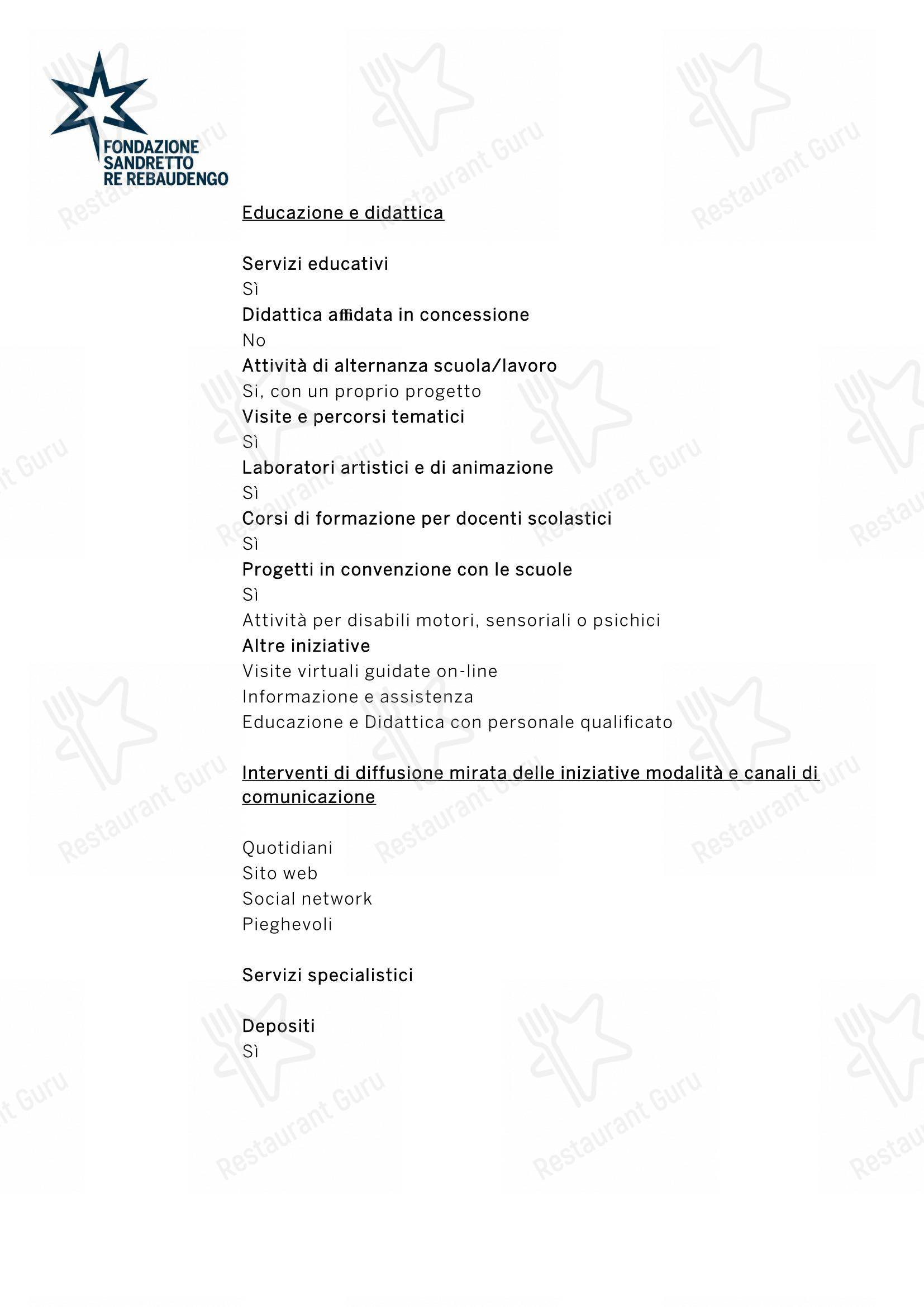 Меню паба и бара Moreno Per Spazio