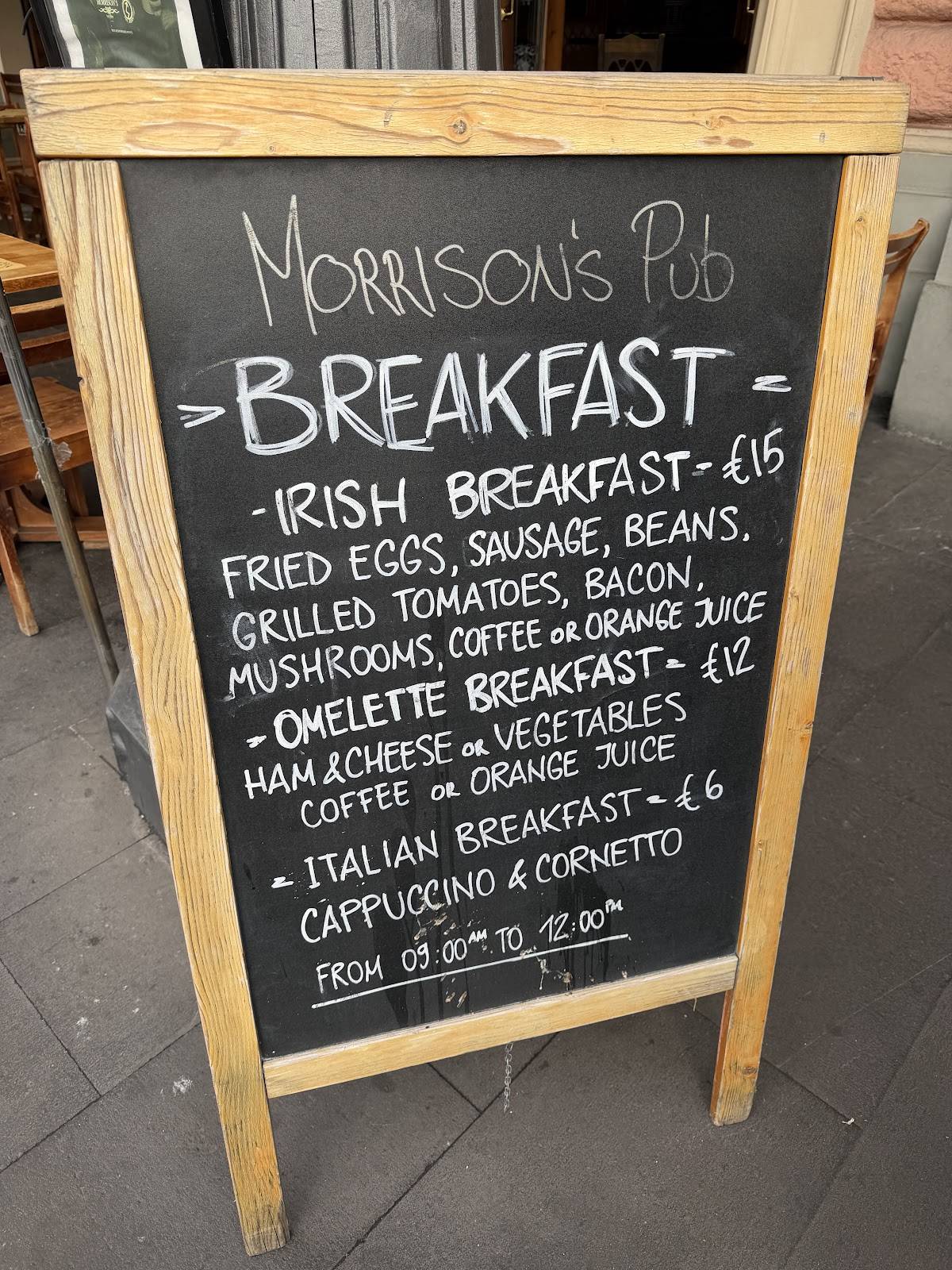 Morrison's Risorgimento меню