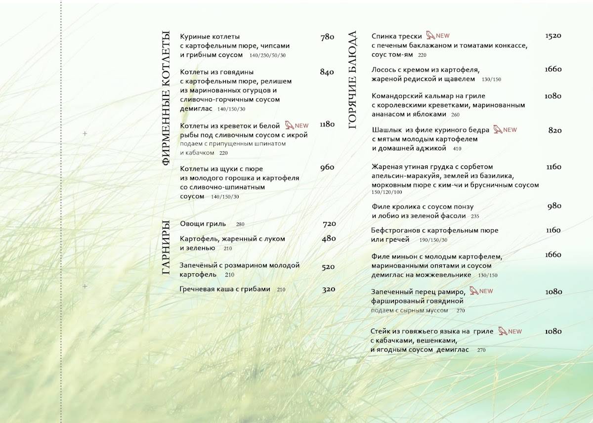 Bon App Cafe меню