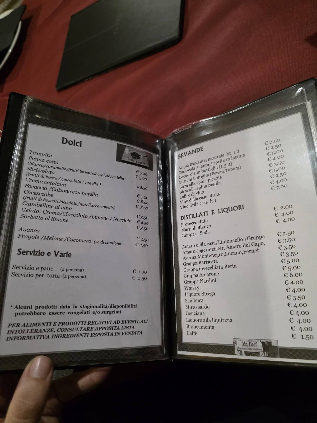 Mr Beef Ristorante (ROMA) меню