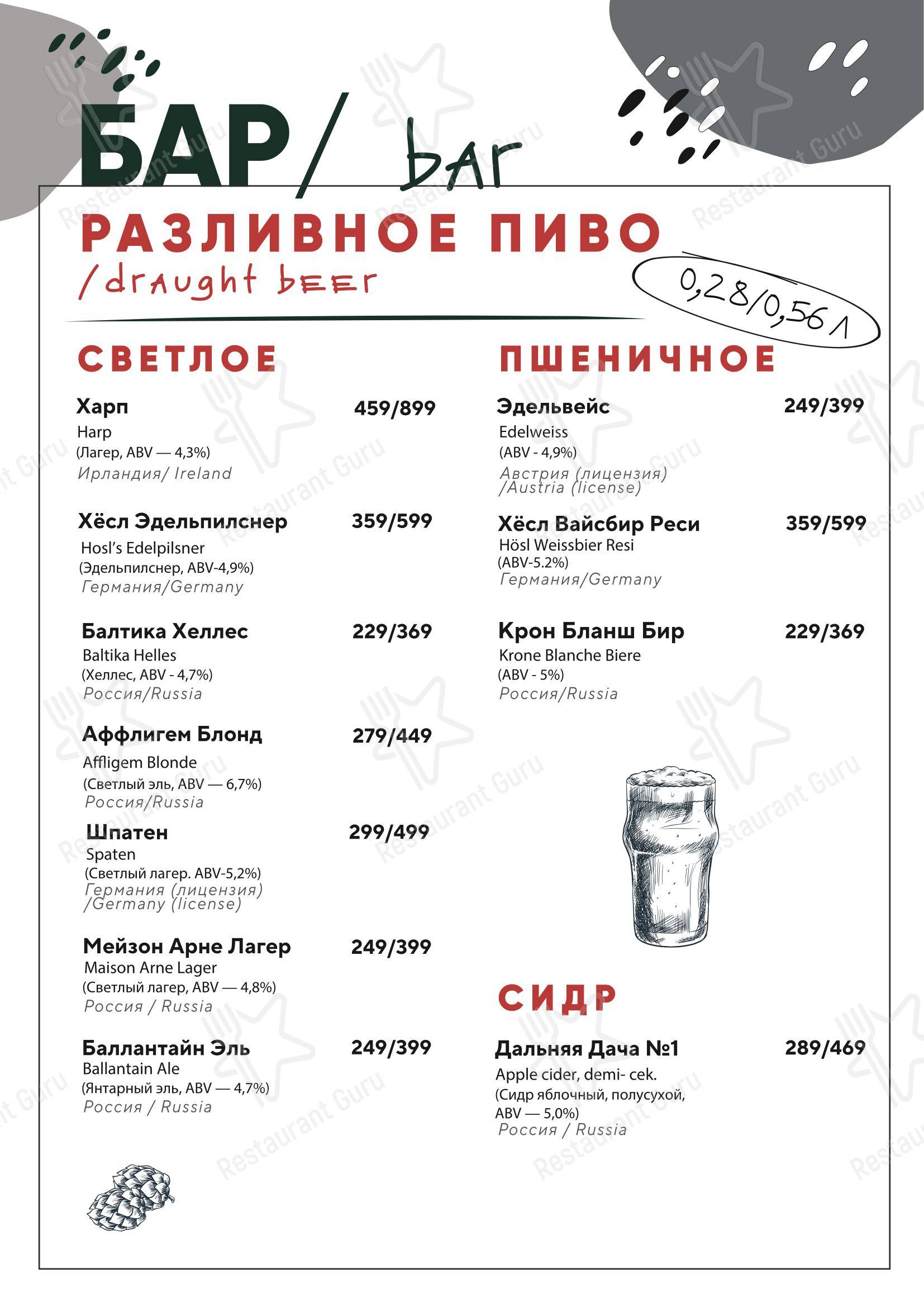 O'Hooligans в Санкт-Петербурге - SAMPLE FOOD MENU