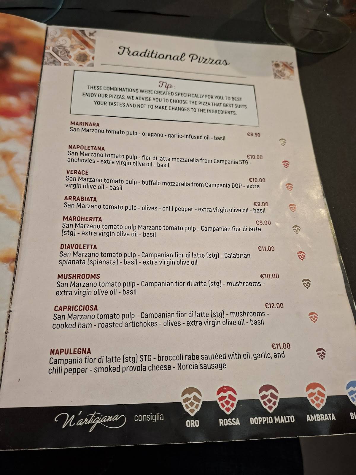 O'Pazzariello меню
