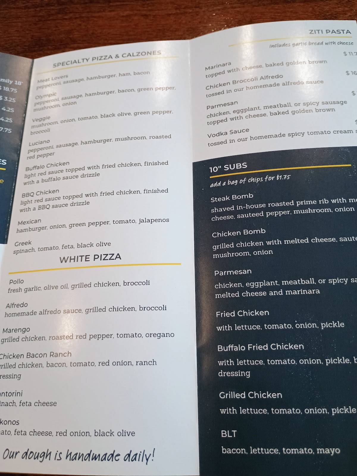 Olympic Pizza Pub меню