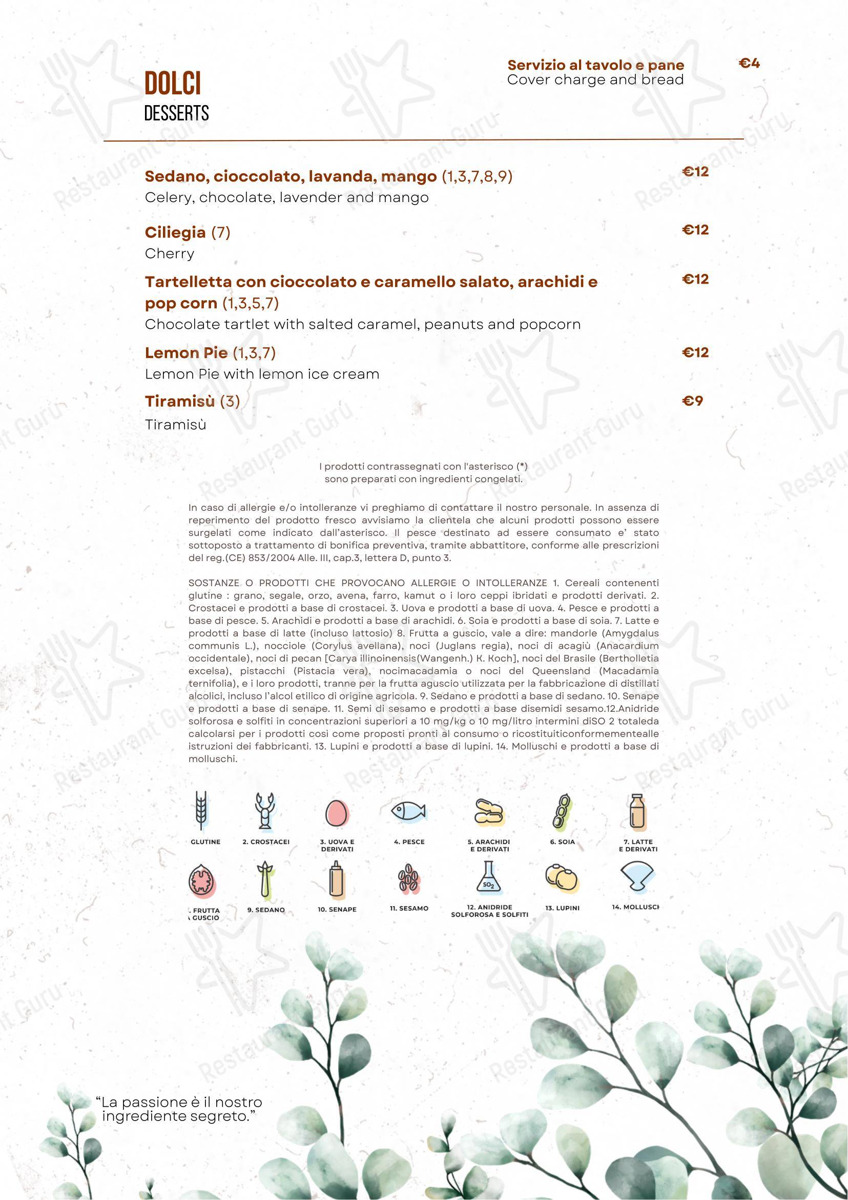 Меню ресторана Osare Roma - Меню напитков