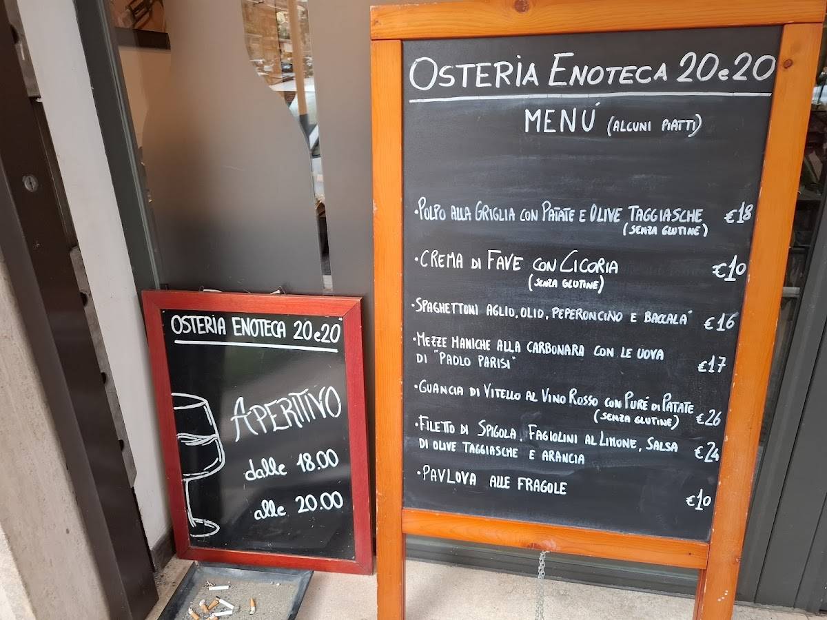 Osteria Enoteca 20e20 меню