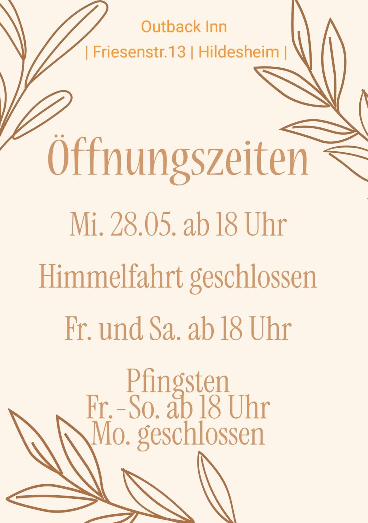 Outback Inn Hildesheim меню