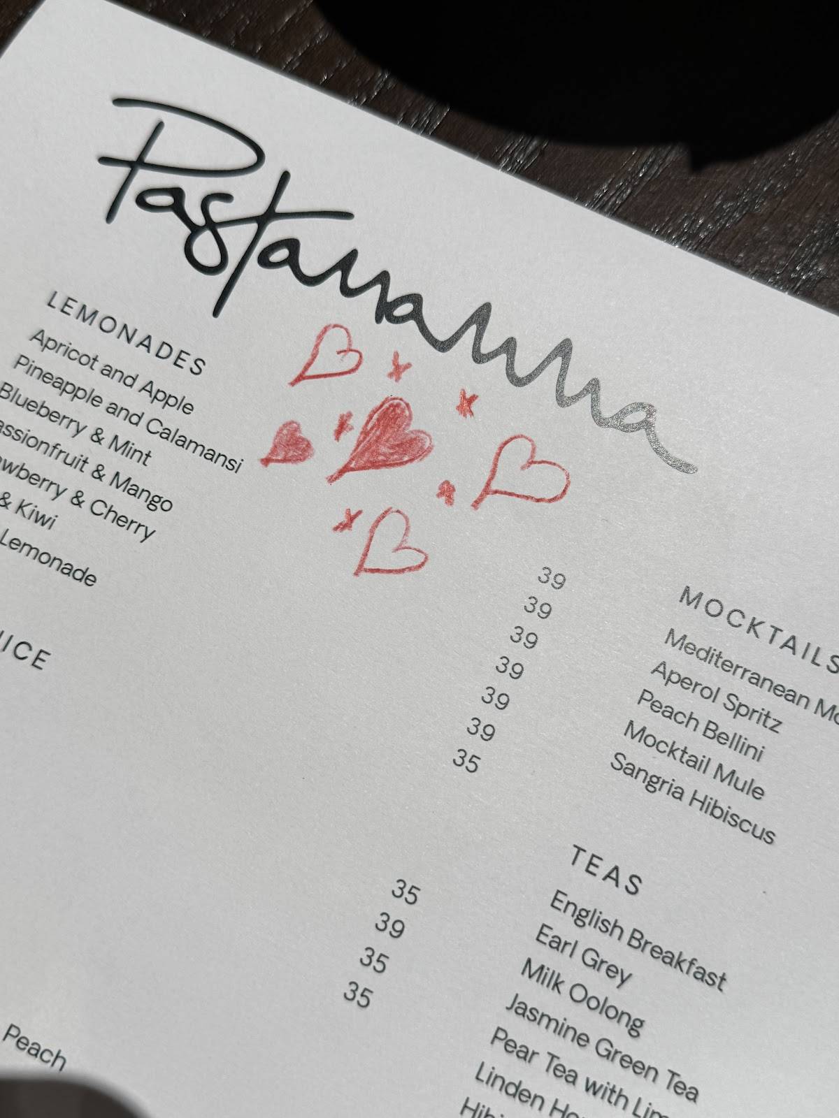 PASTAMAMMA меню