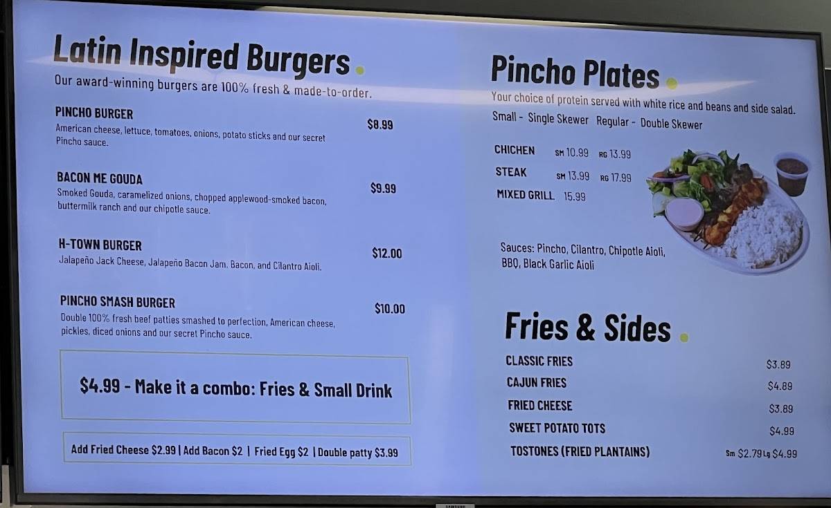 PINCHO меню