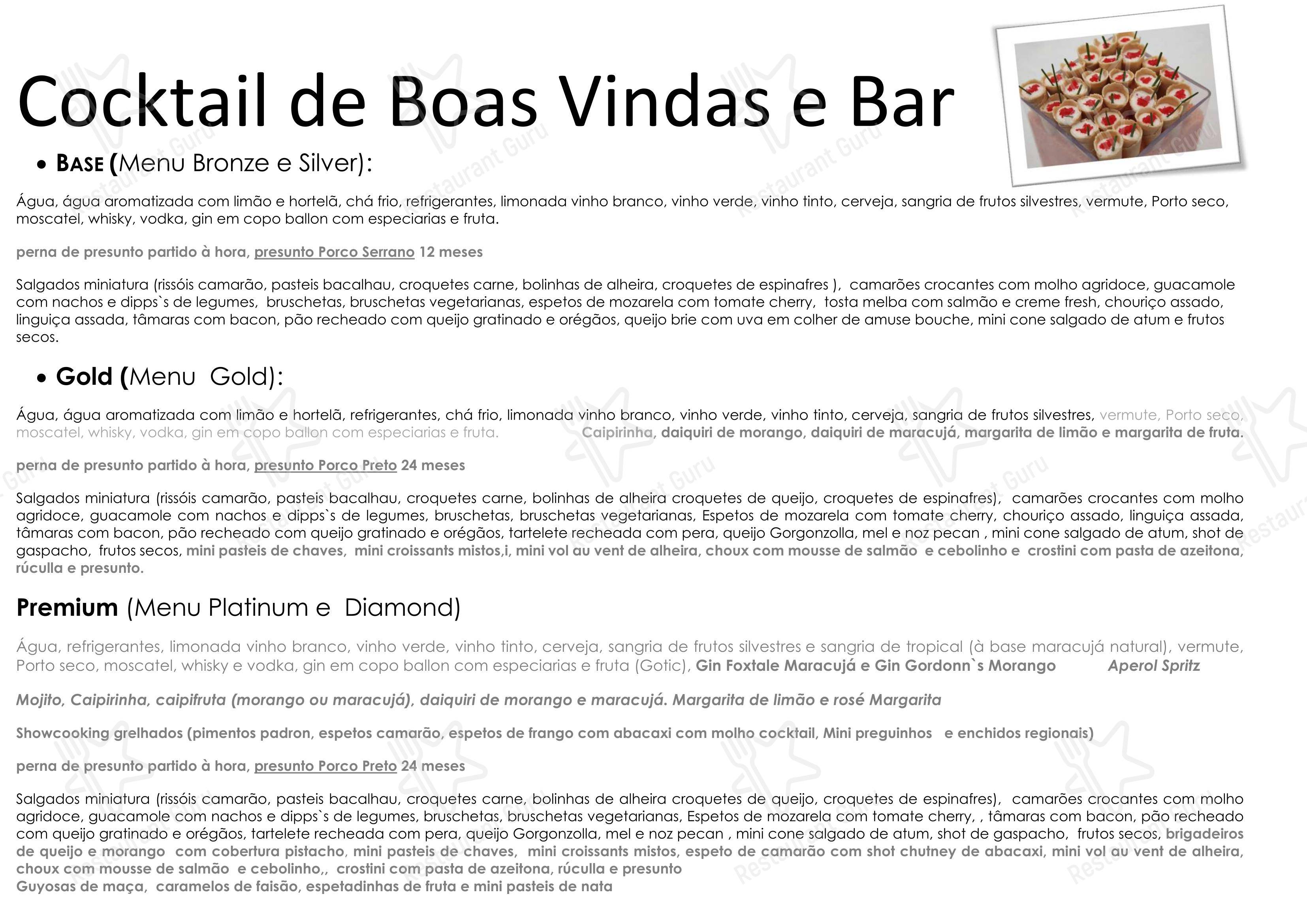 Меню ресторана Palhinhas Gold - Boronia Catering Menu Pack