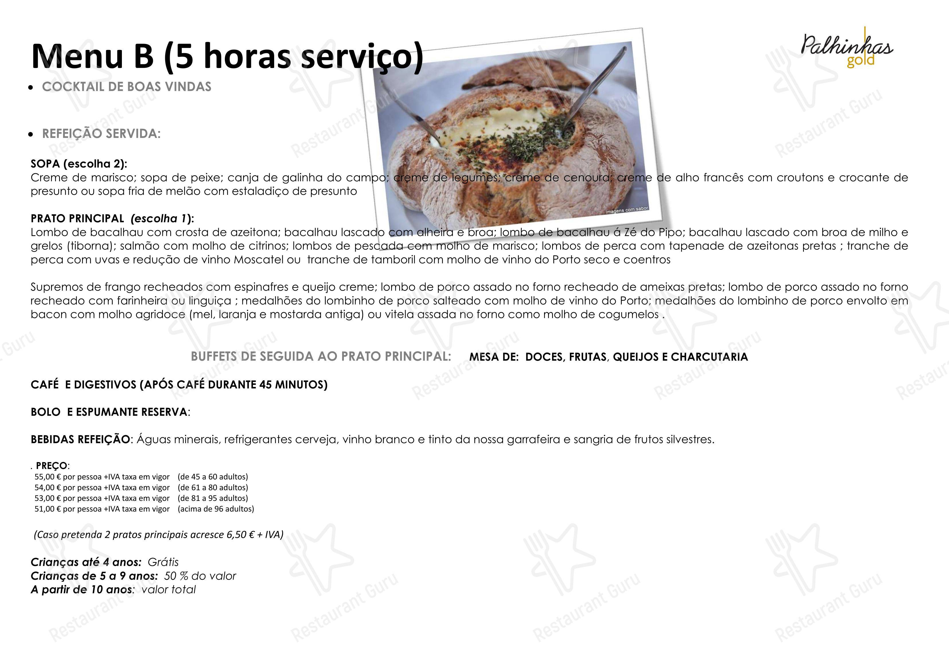 Меню ресторана Palhinhas Gold - Catering Menu