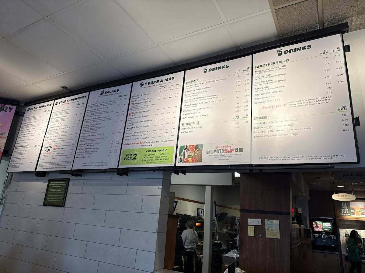 Panera Bread меню