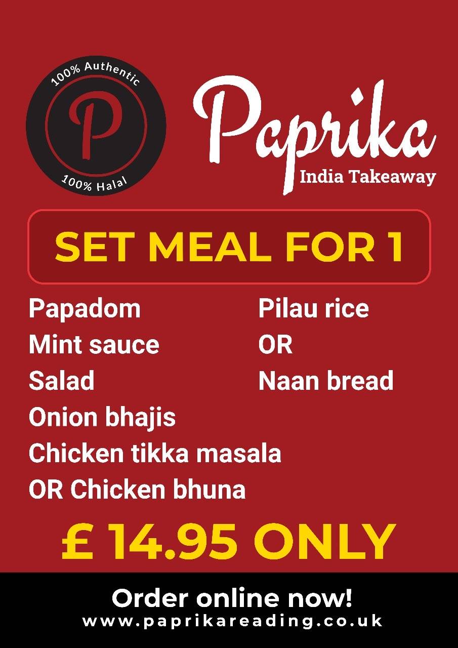 Paprika Indian Takeaway меню