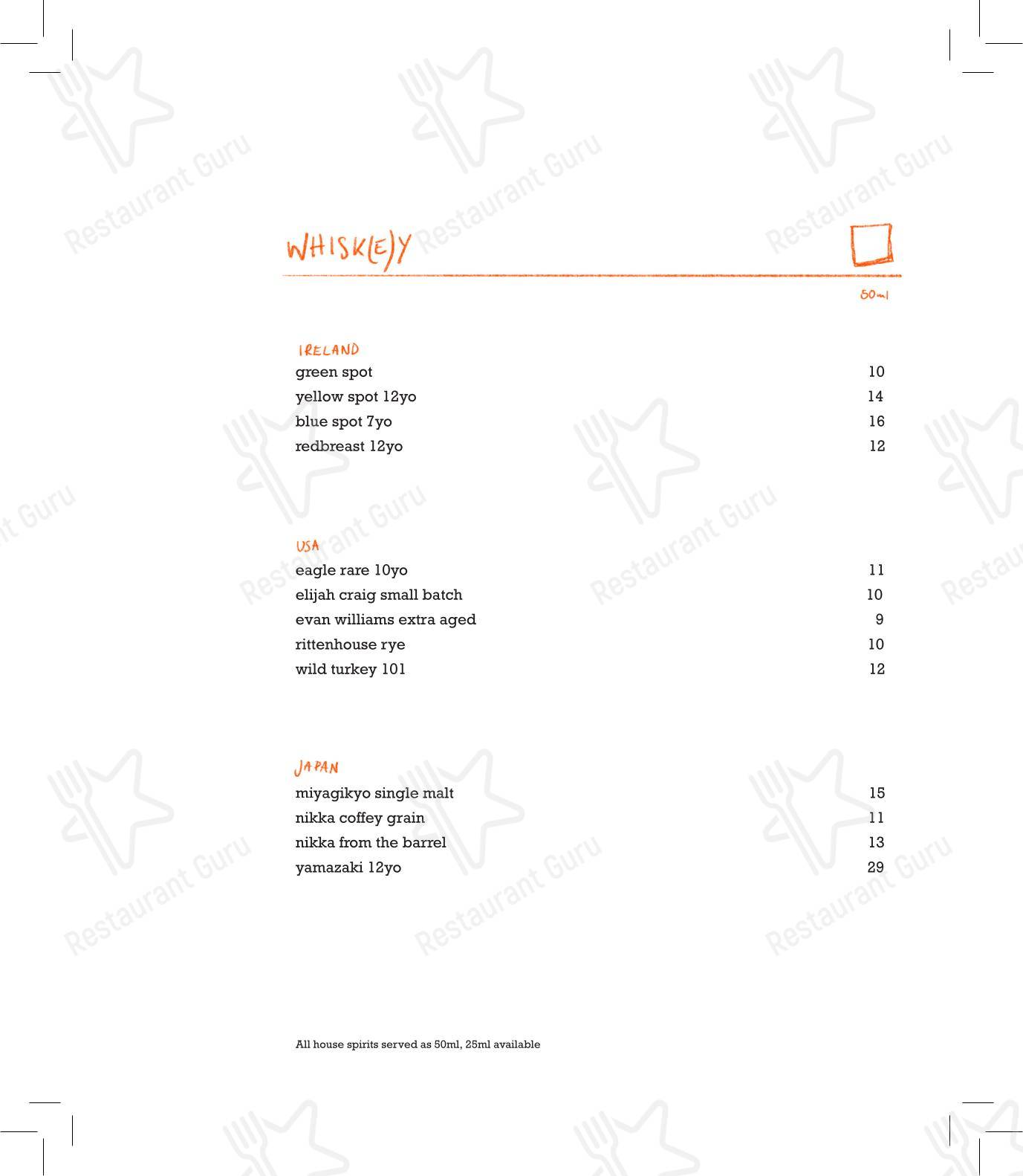 Lunch Menu ресторана Parallel by Pasture