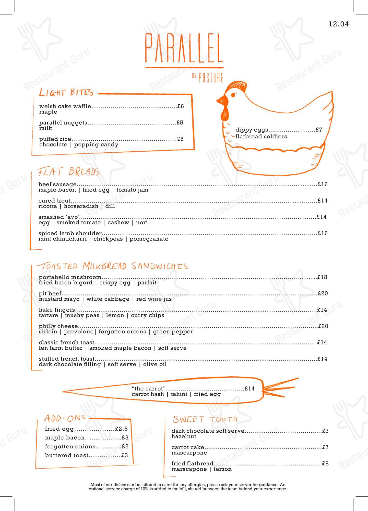 Parallel by Pasture в Кардифф - Takeaway Menu