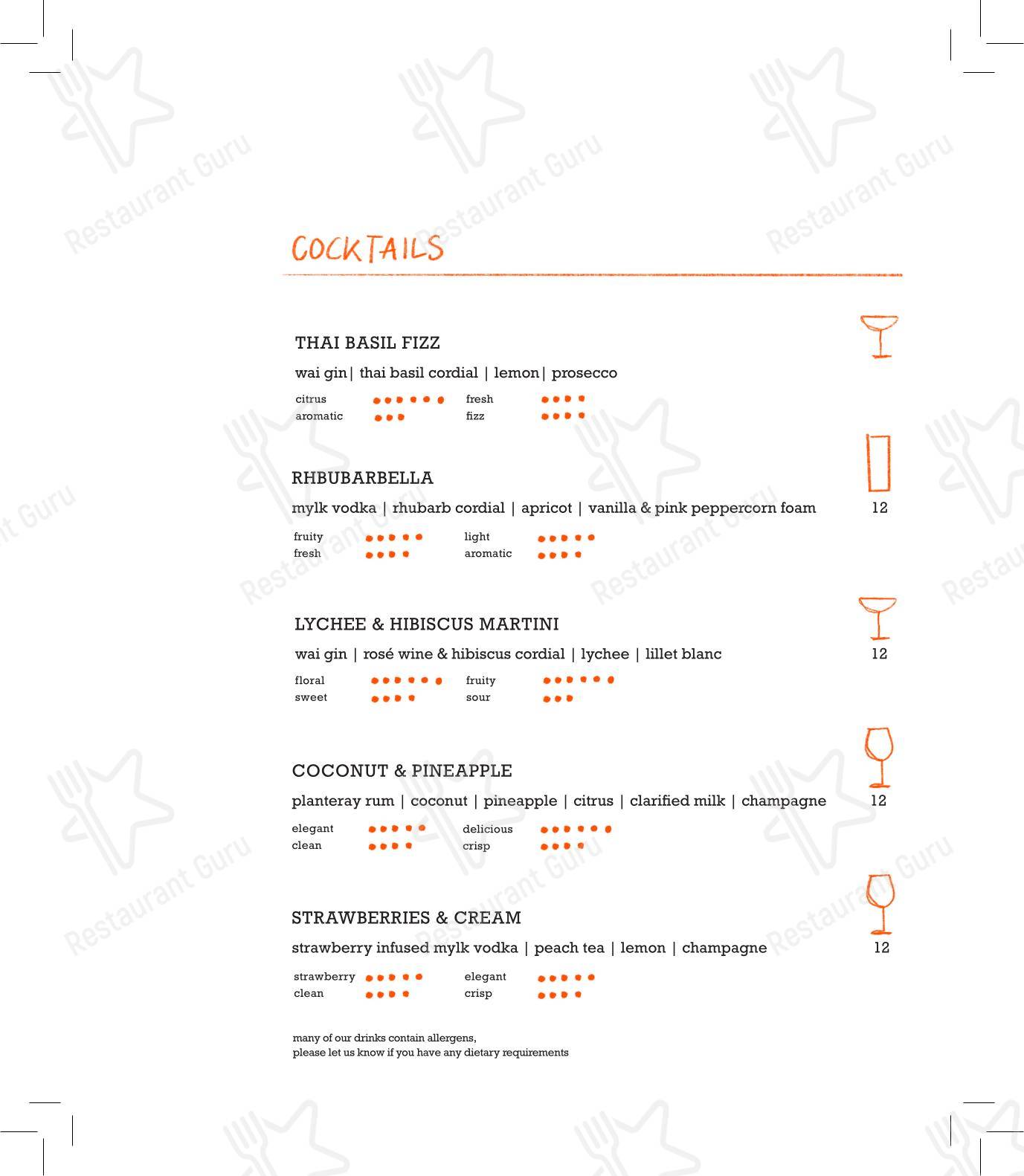 Lunch Menu ресторана Parallel by Pasture в Кардифф