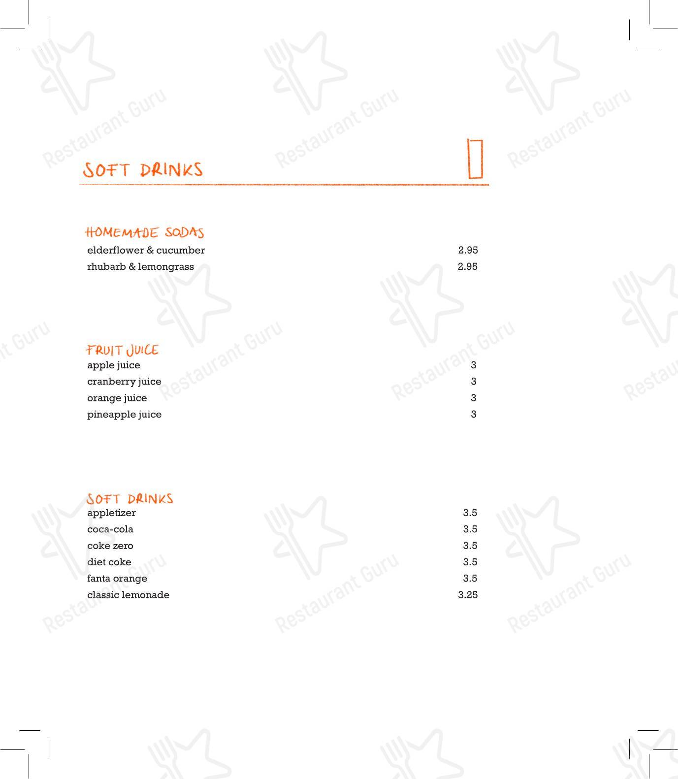 Меню ресторана Parallel by Pasture - Lunch Menu