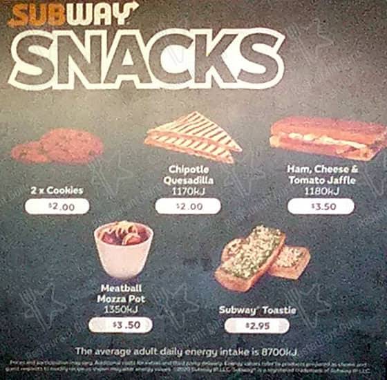 Subway Restaurant меню