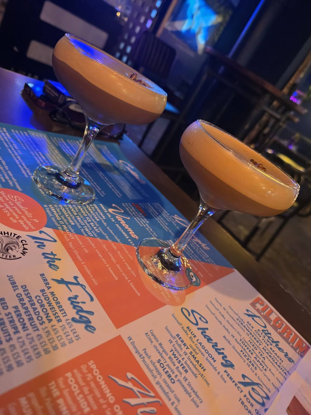 Pilgrim Bar меню