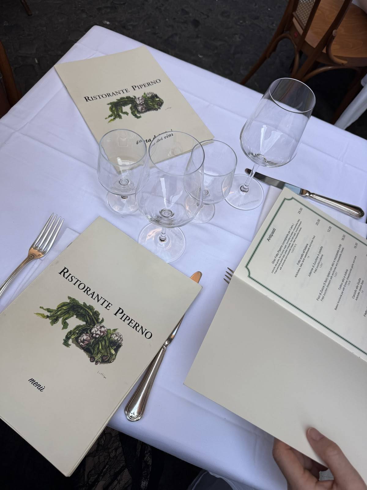 Piperno Restaurant меню