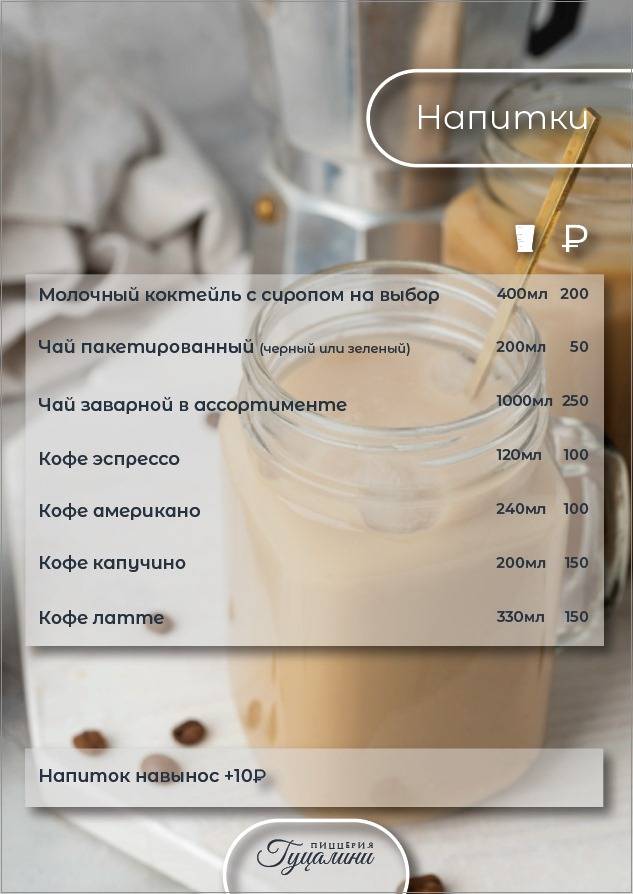 Гуцалини меню