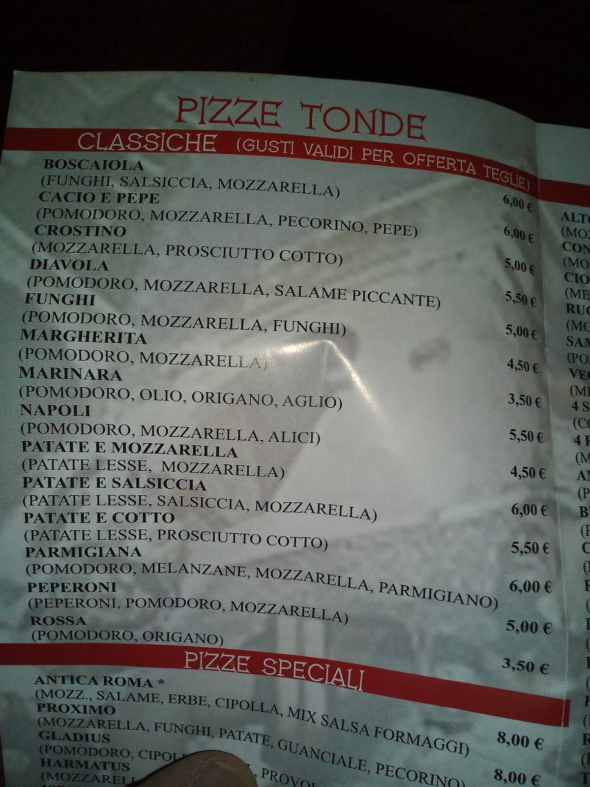 Pizza Antica Roma Di Giuliano locatelli меню