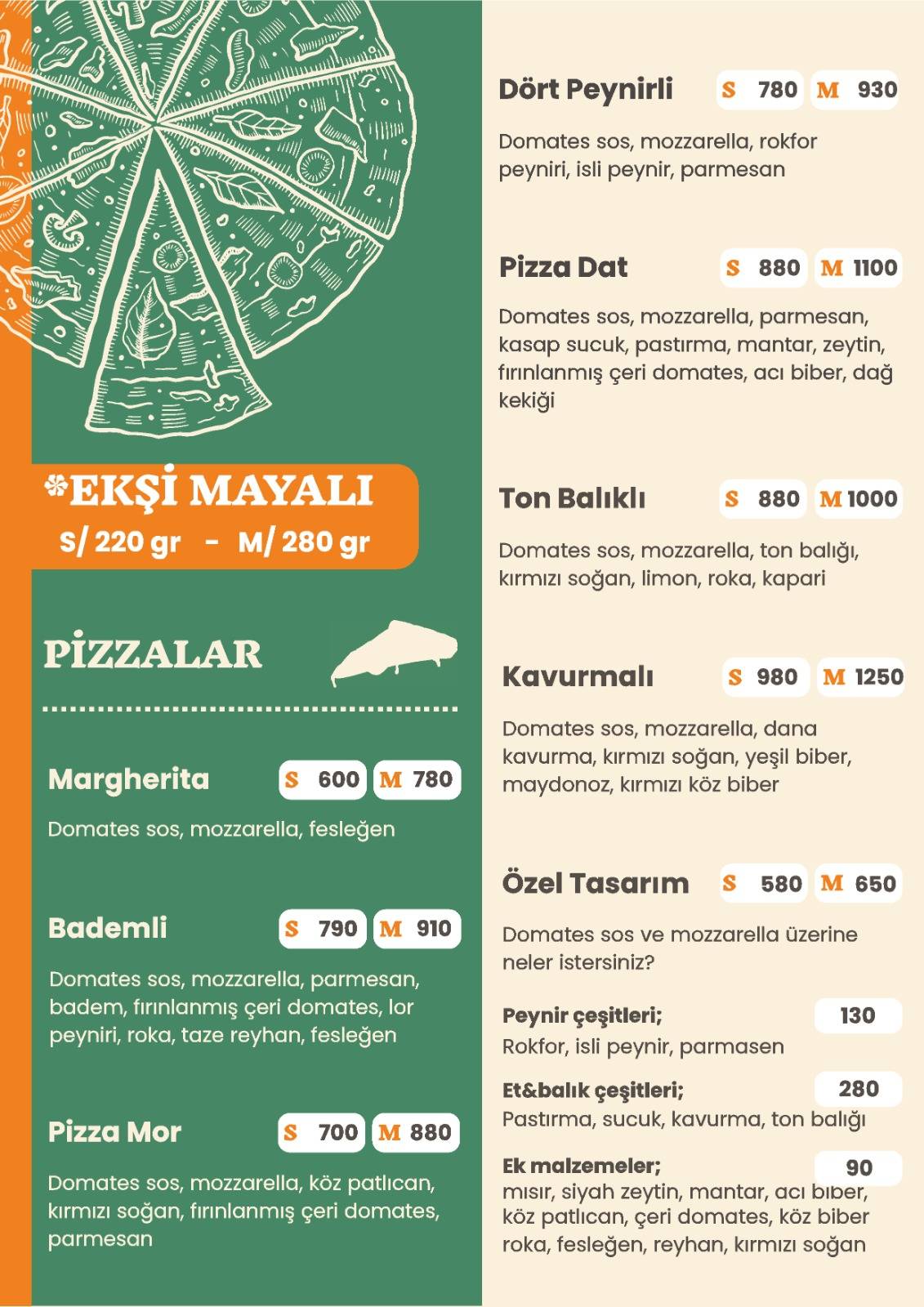 Pizza Dat меню