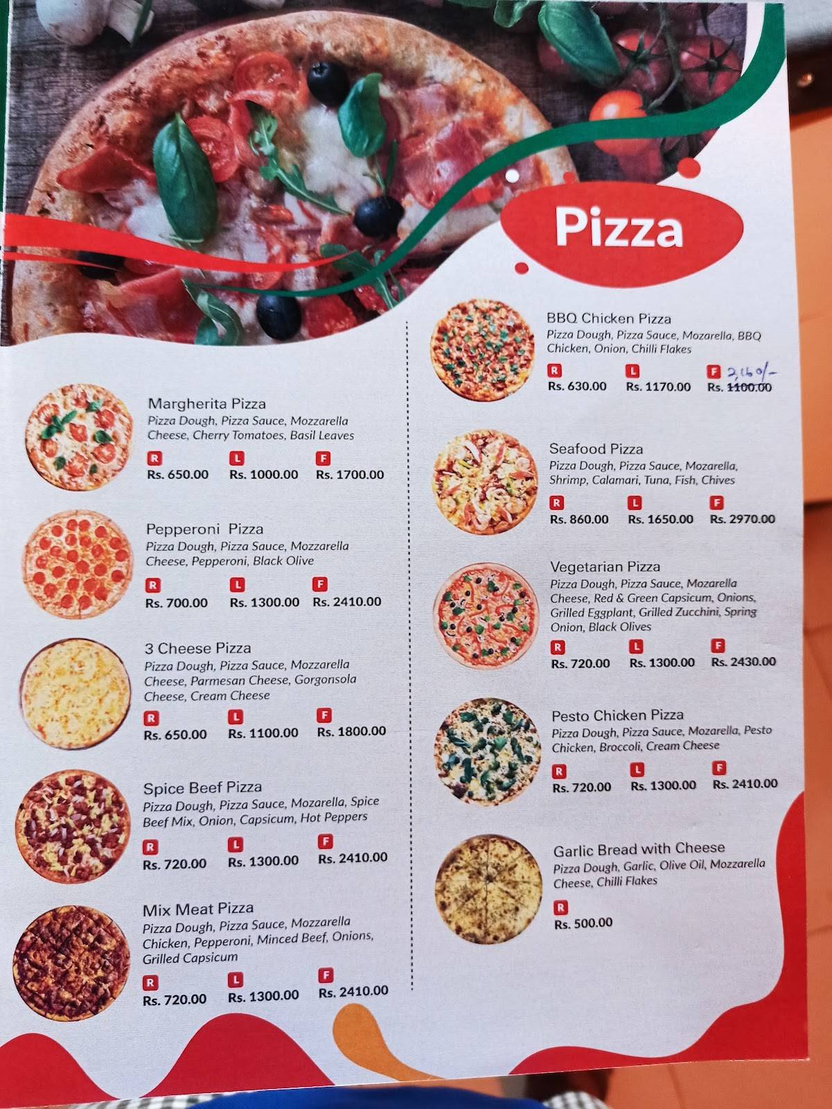 Pizza Italiana меню