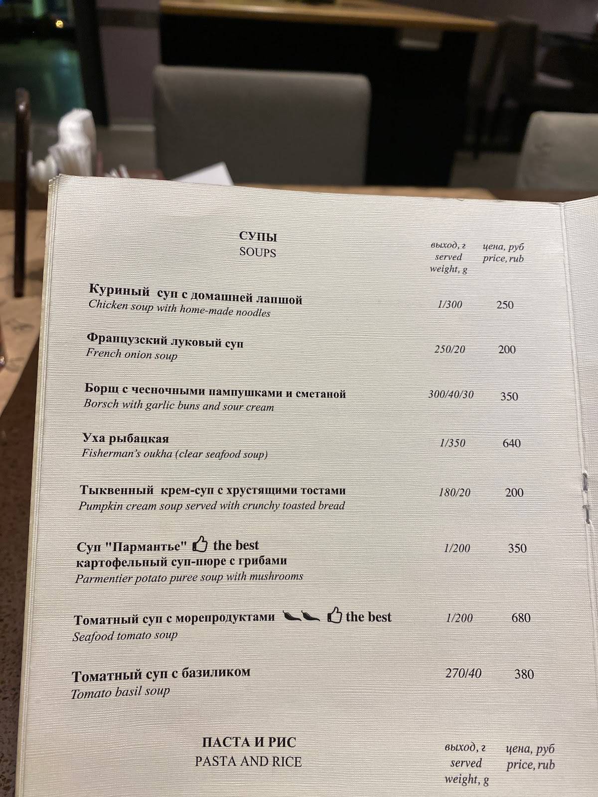 Pizza M меню
