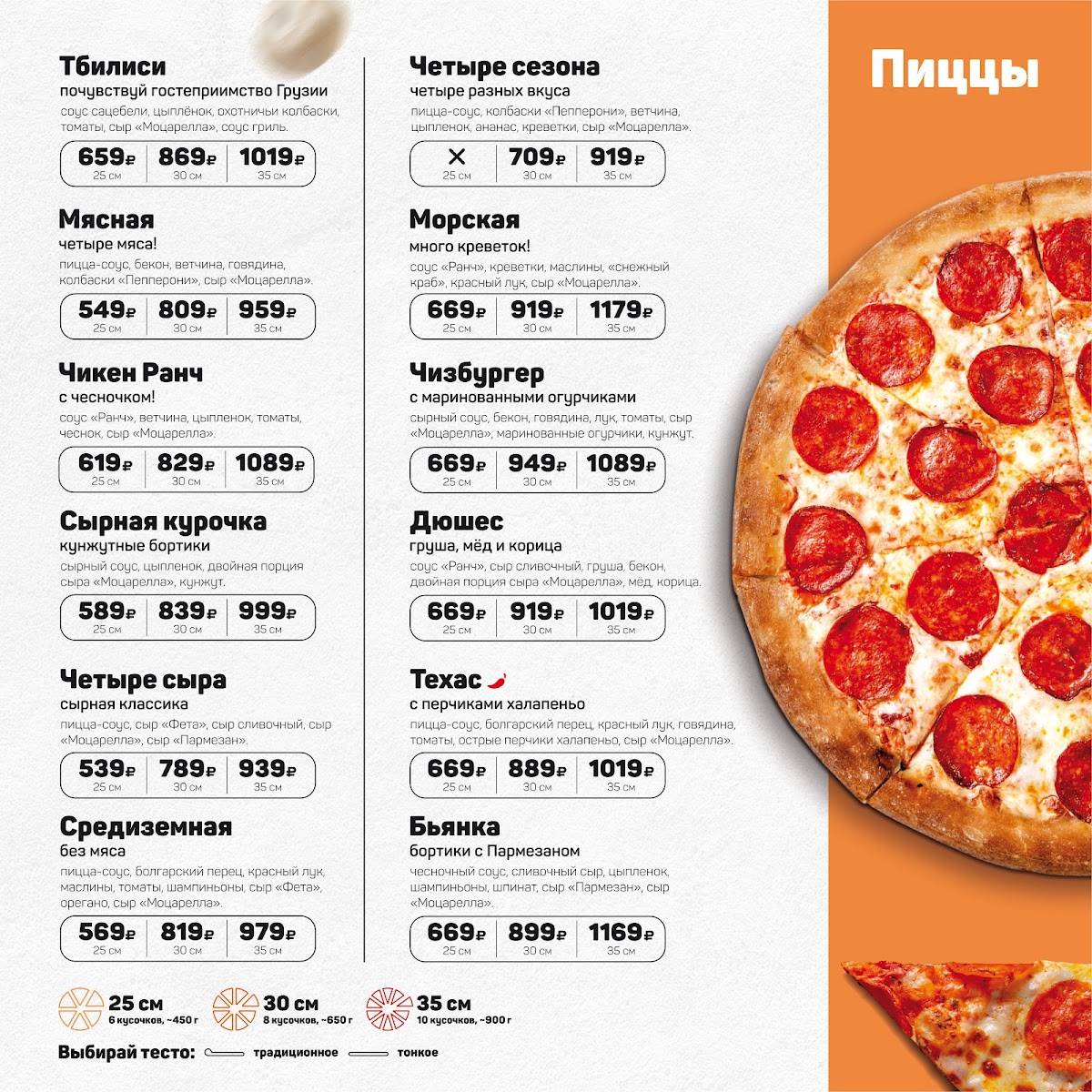 Pizza Prosto меню