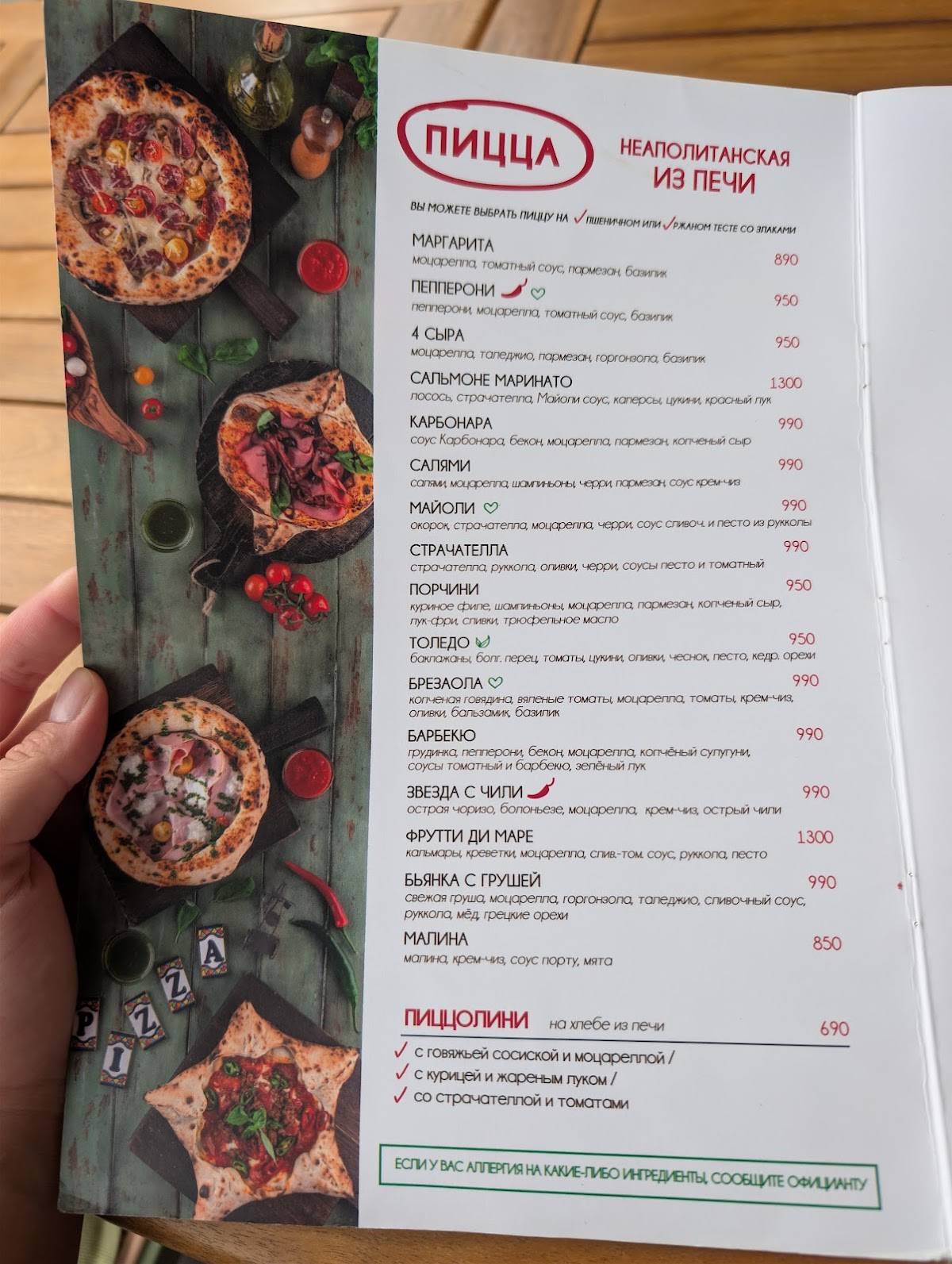 Pizzamento меню