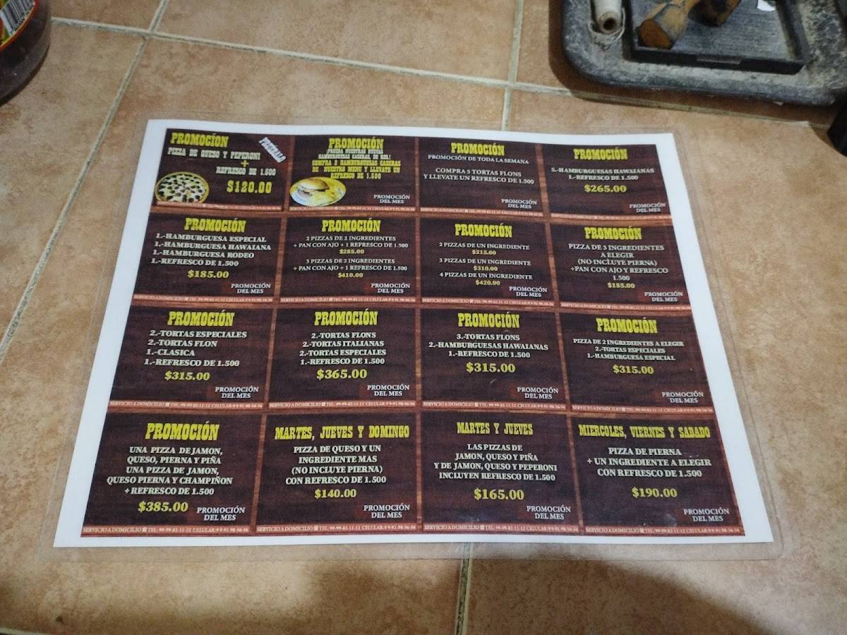 Pizzería “El Rodeo” меню