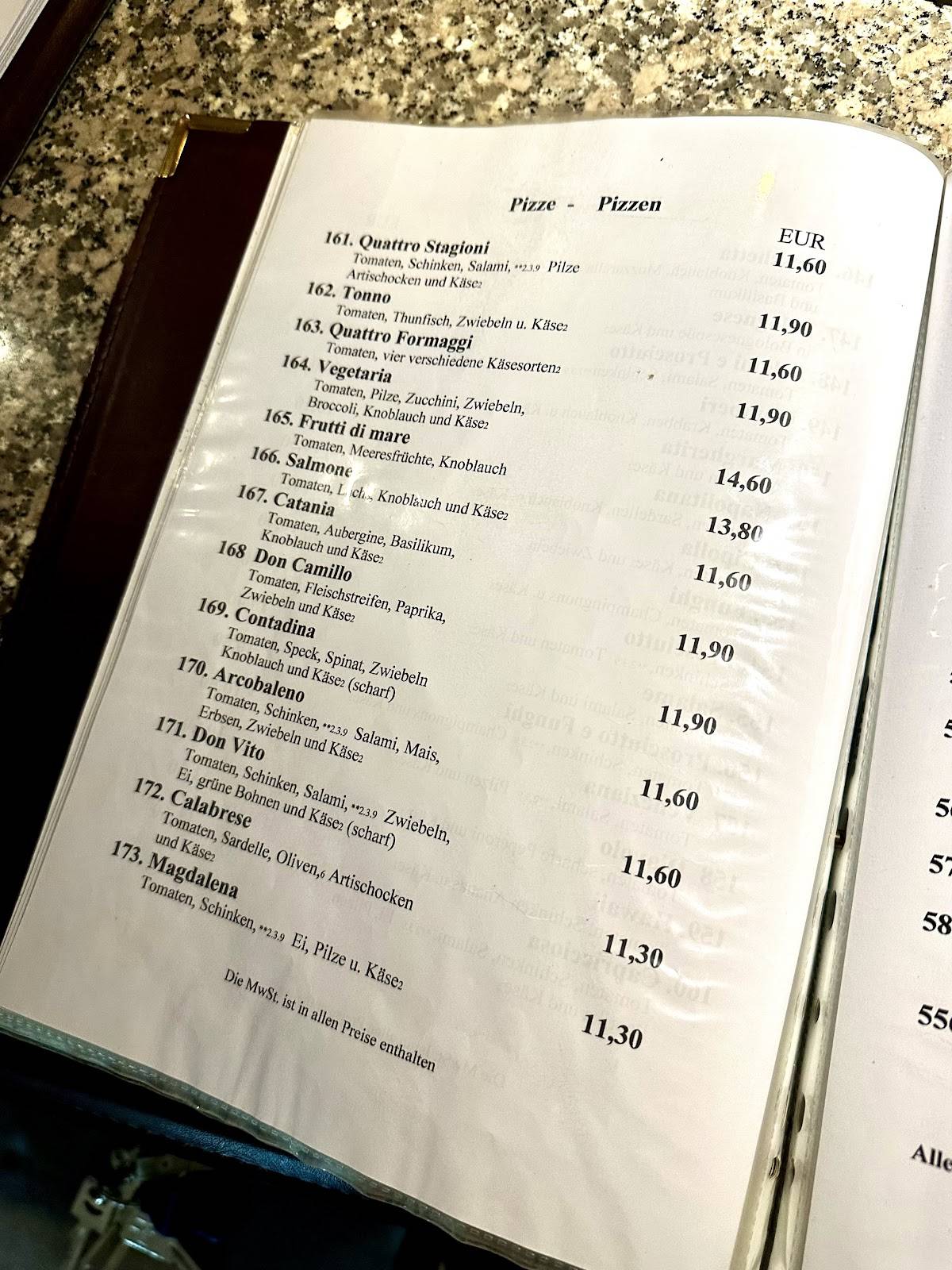 La Trattoria меню
