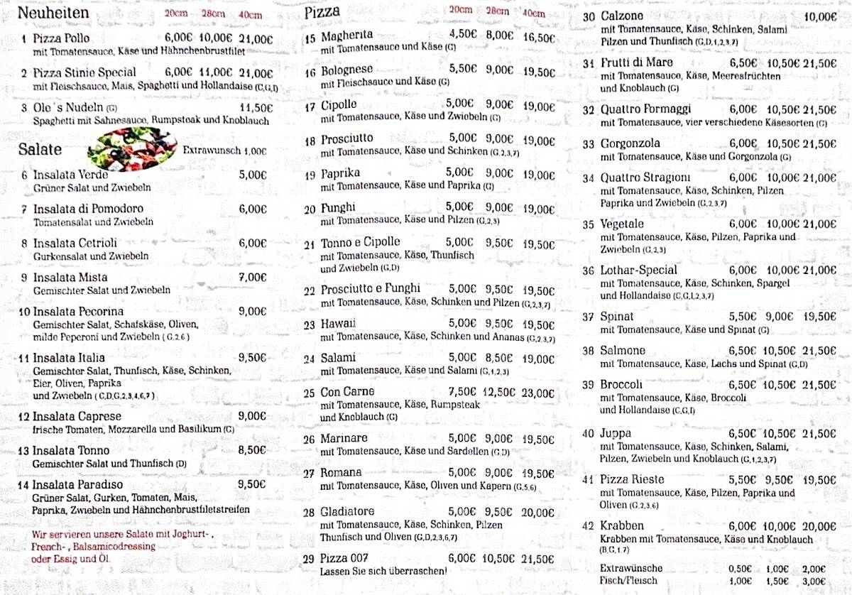 Pizzeria Paradiso меню