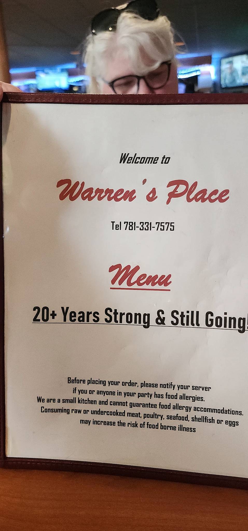 Warren's Place меню