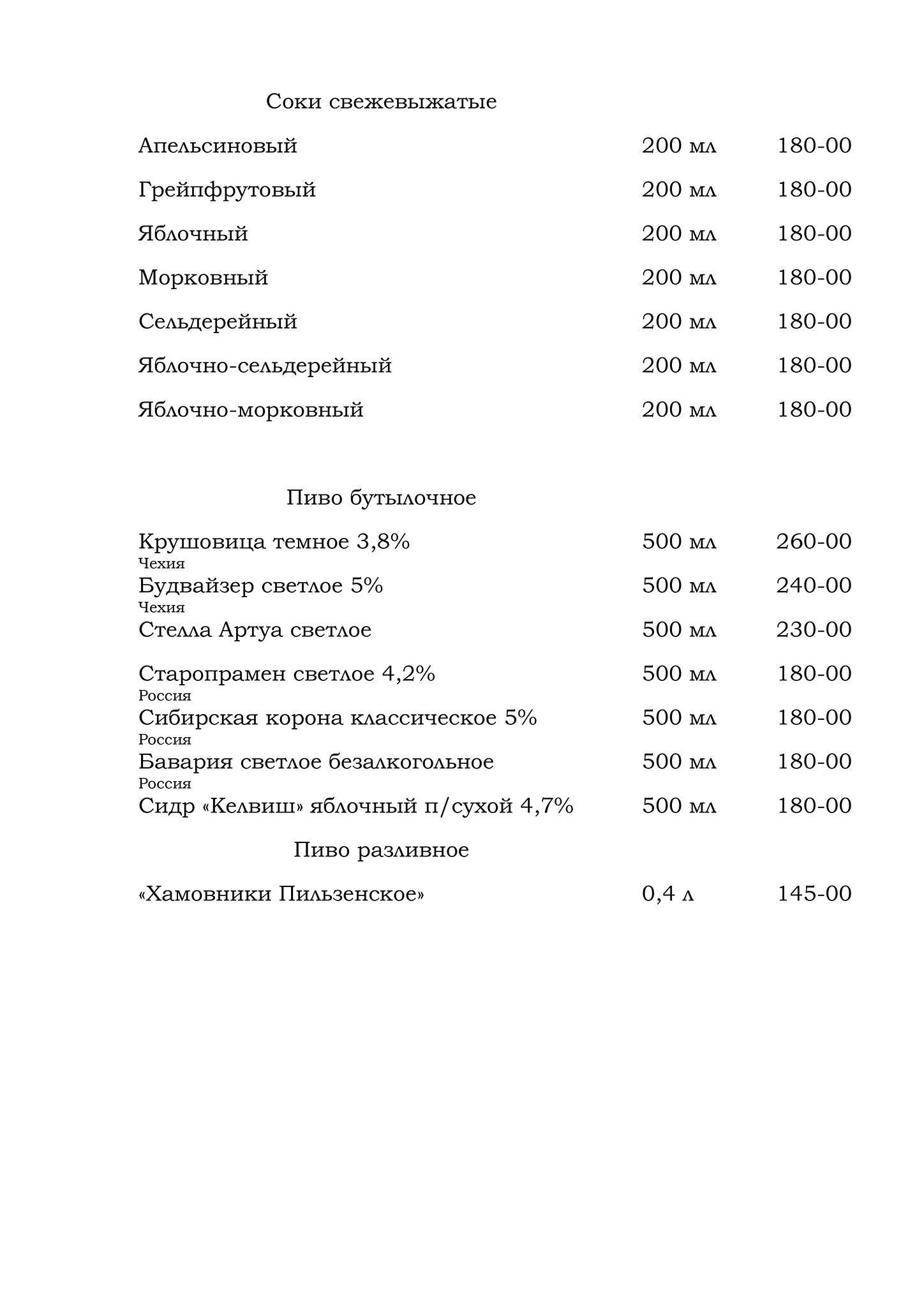 Пиццерия у Джузеппе меню