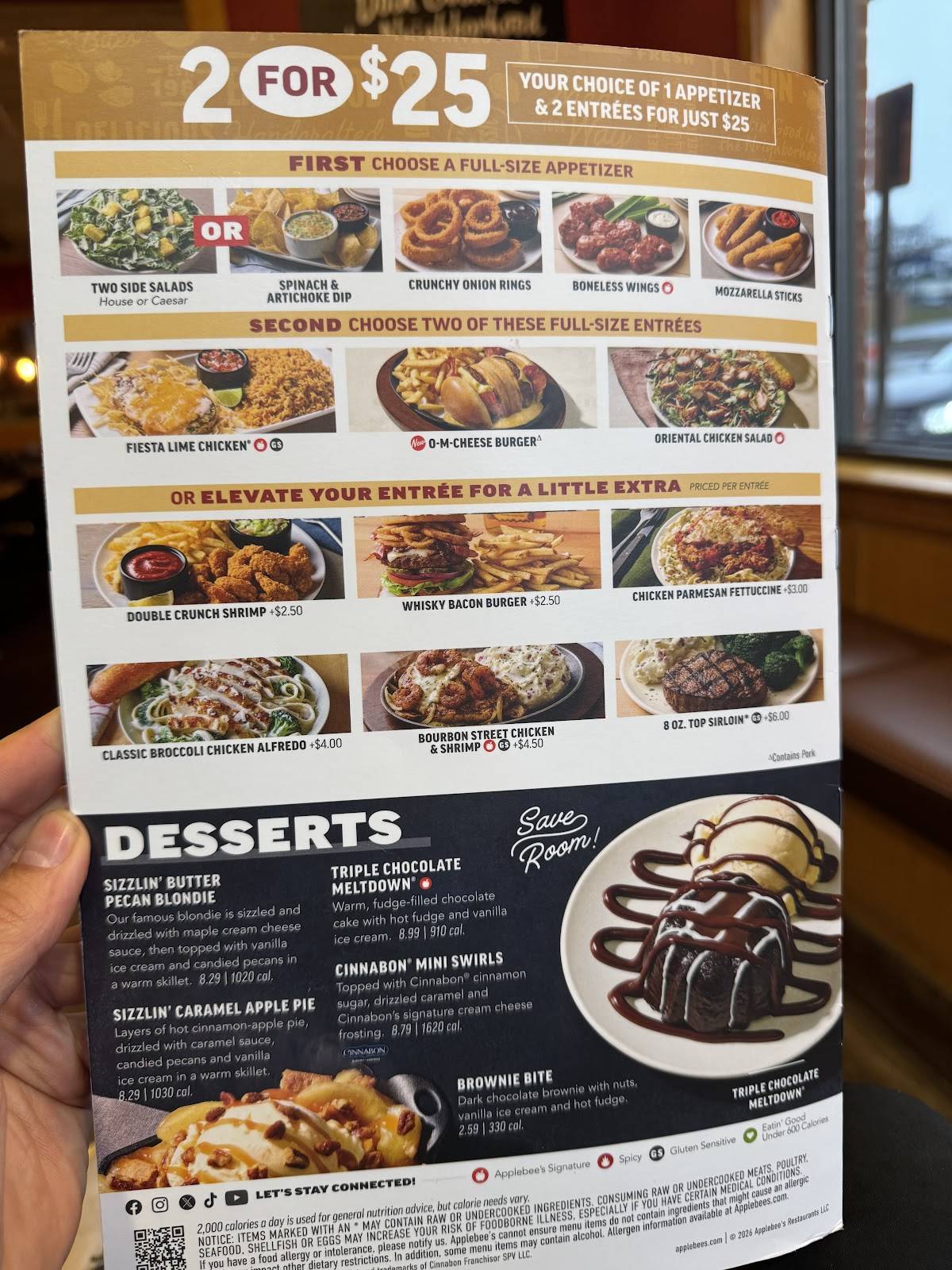 Applebee's Grill + Bar меню