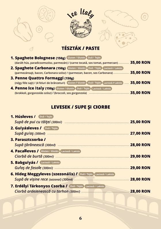 Ice Italy меню