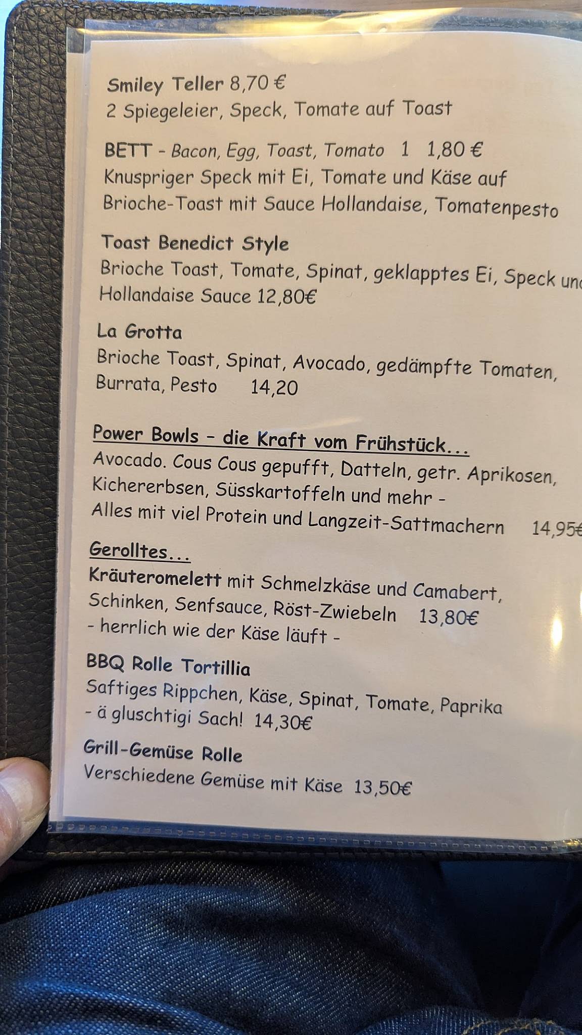 Café Winzig меню