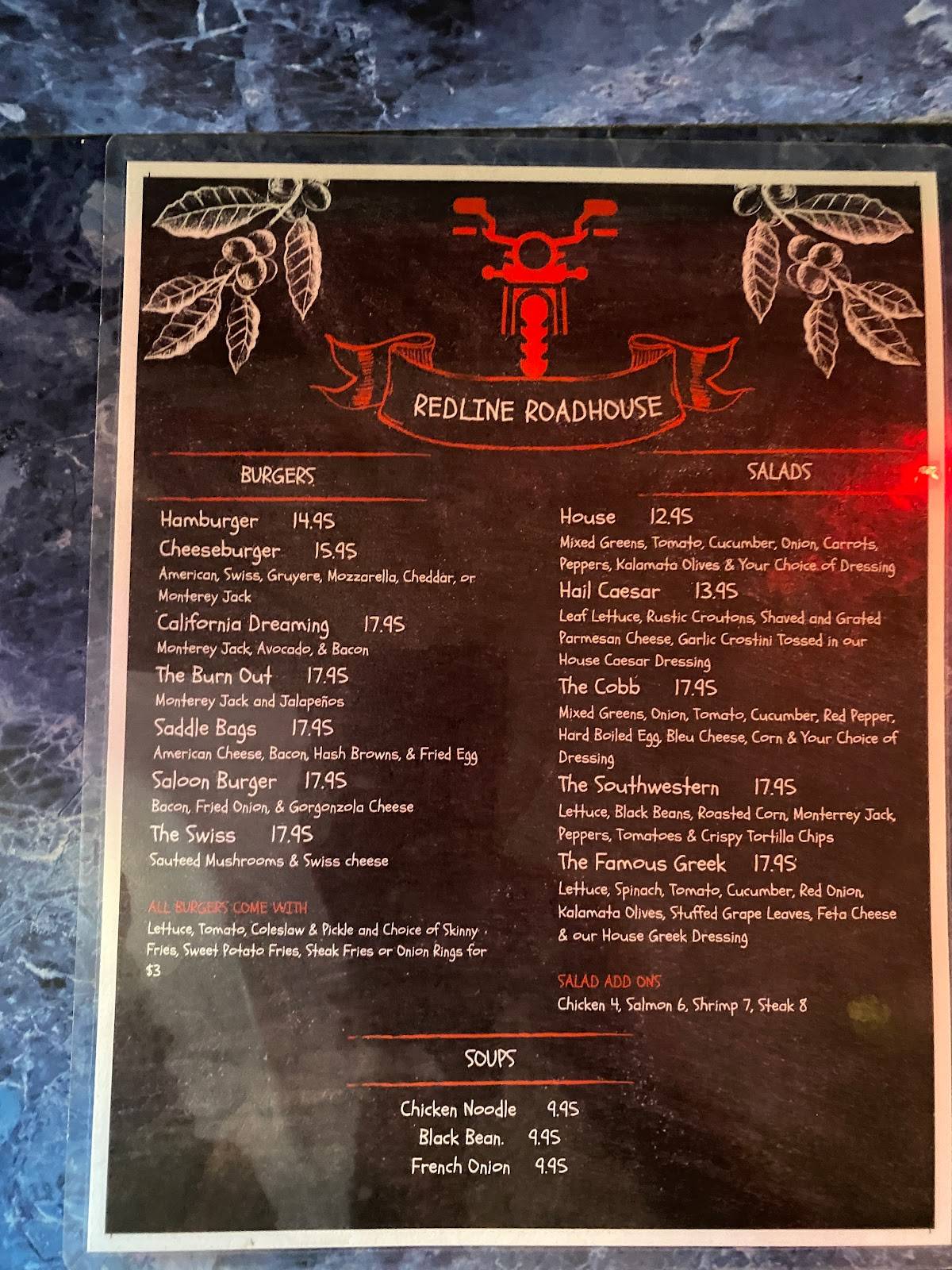 Redline Roadhouse меню