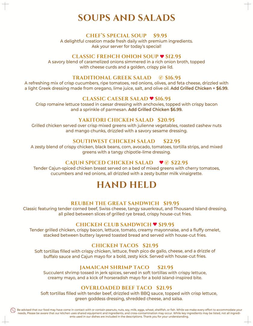 Squires Gastro Pub меню