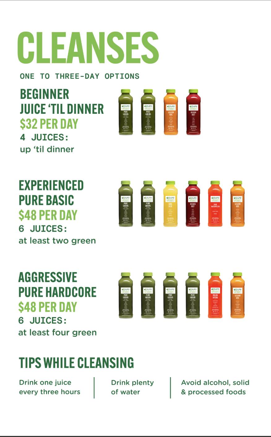 Pure Green - Juice Bar Boca Raton меню