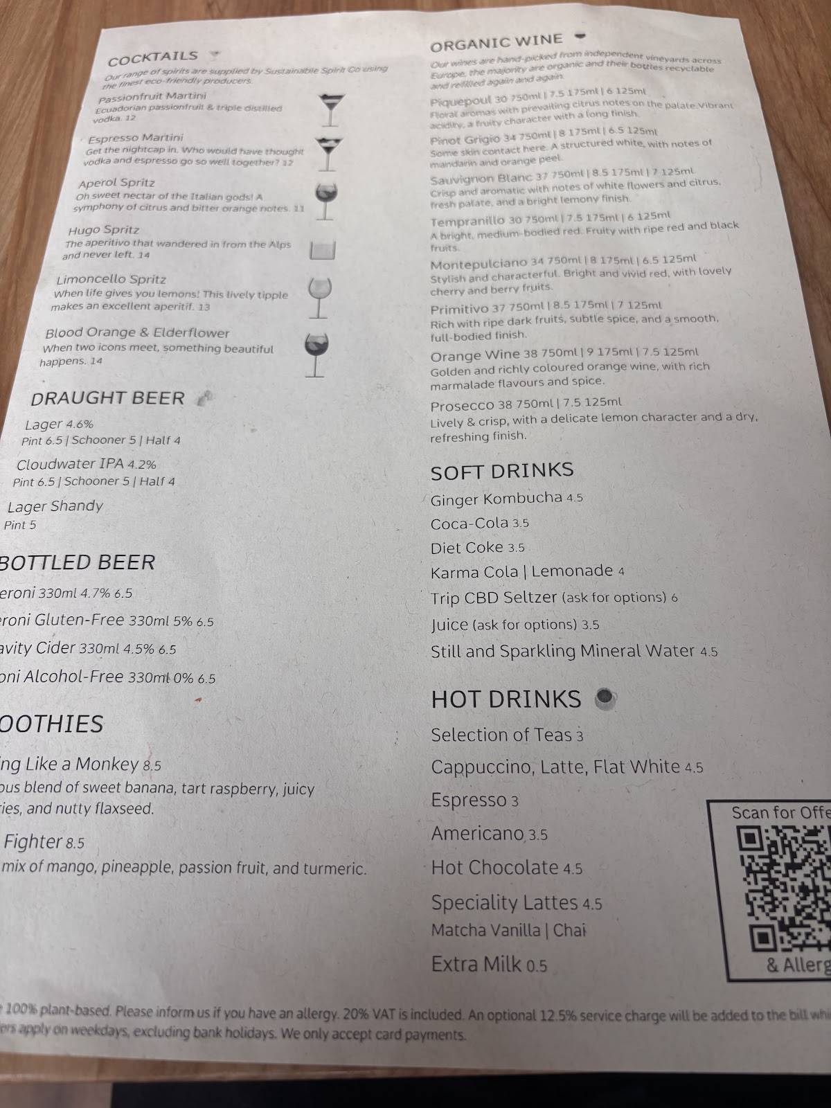 Purezza Manchester меню