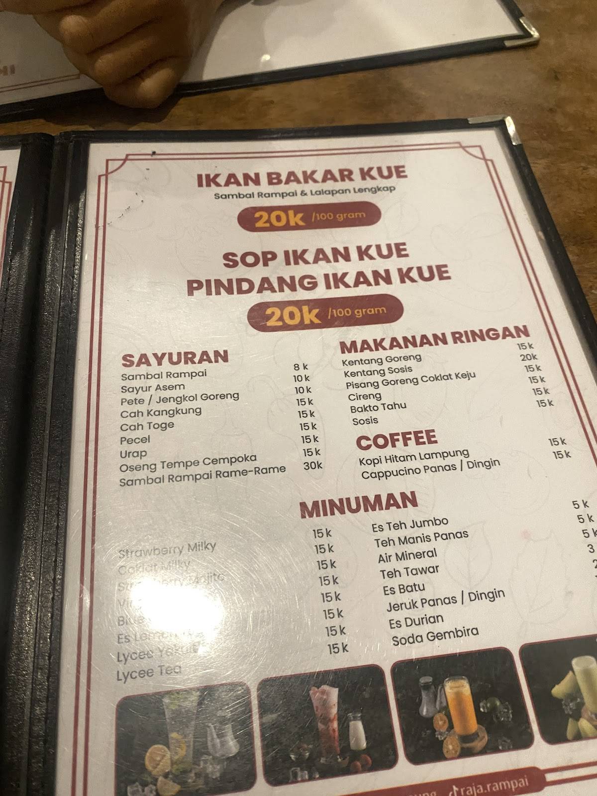 RAJA RAMPAI RESTO меню