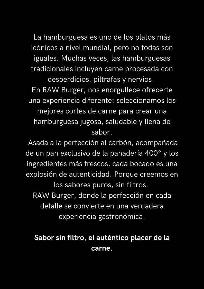 RAW Burger меню