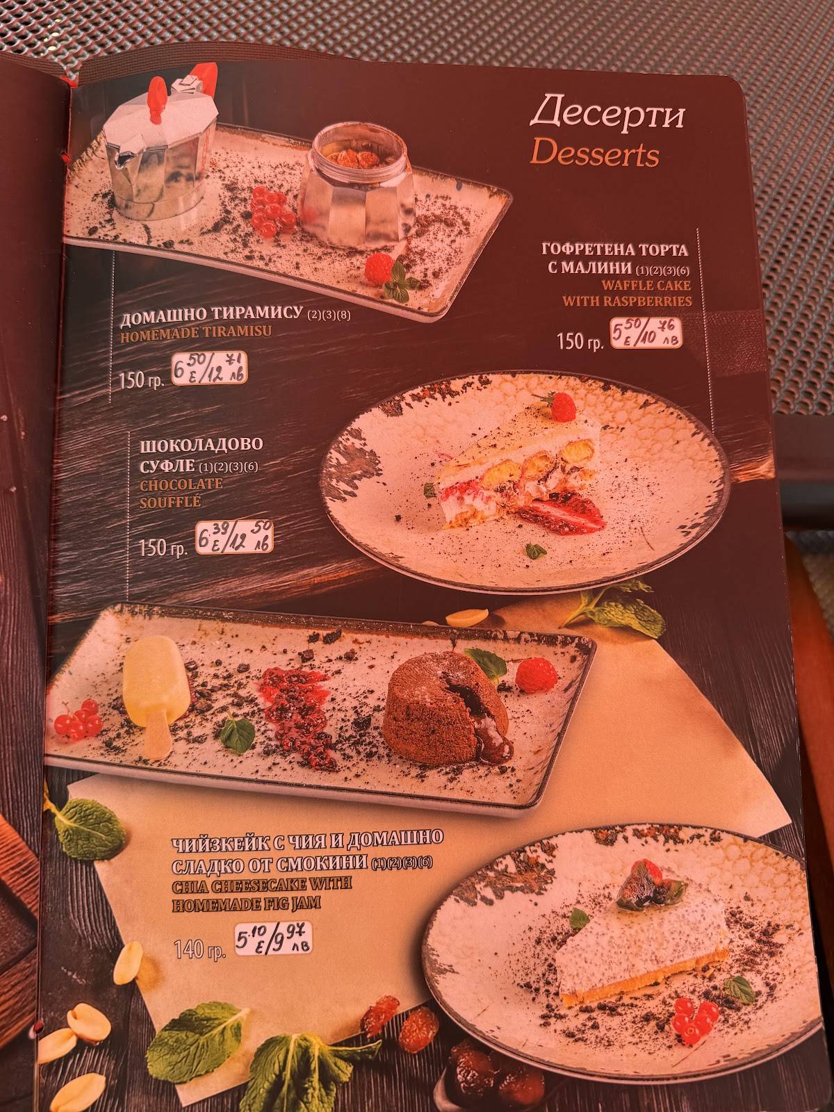 Ресторант Reny's - Банкя меню