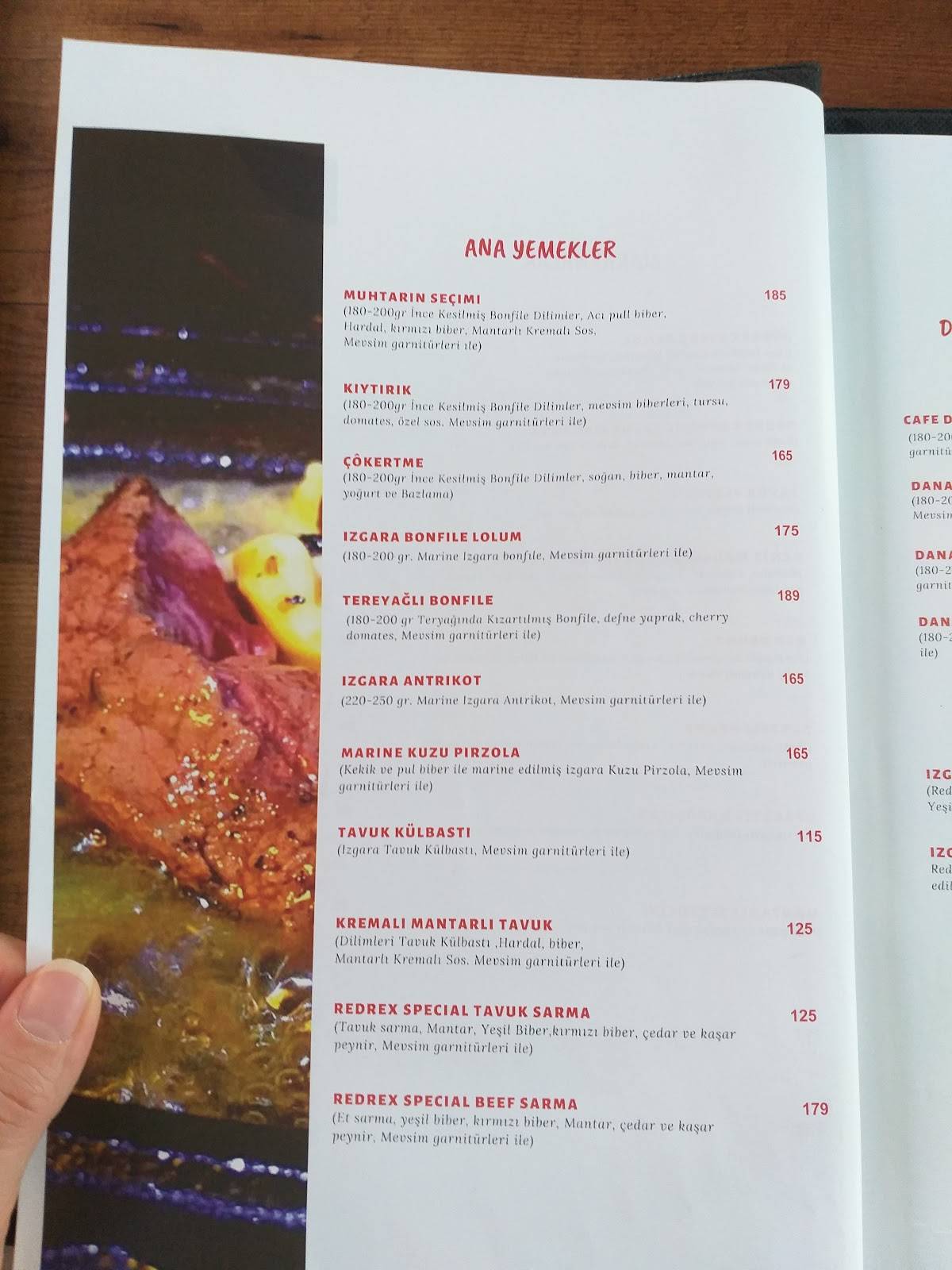 RedRex Restaurant меню