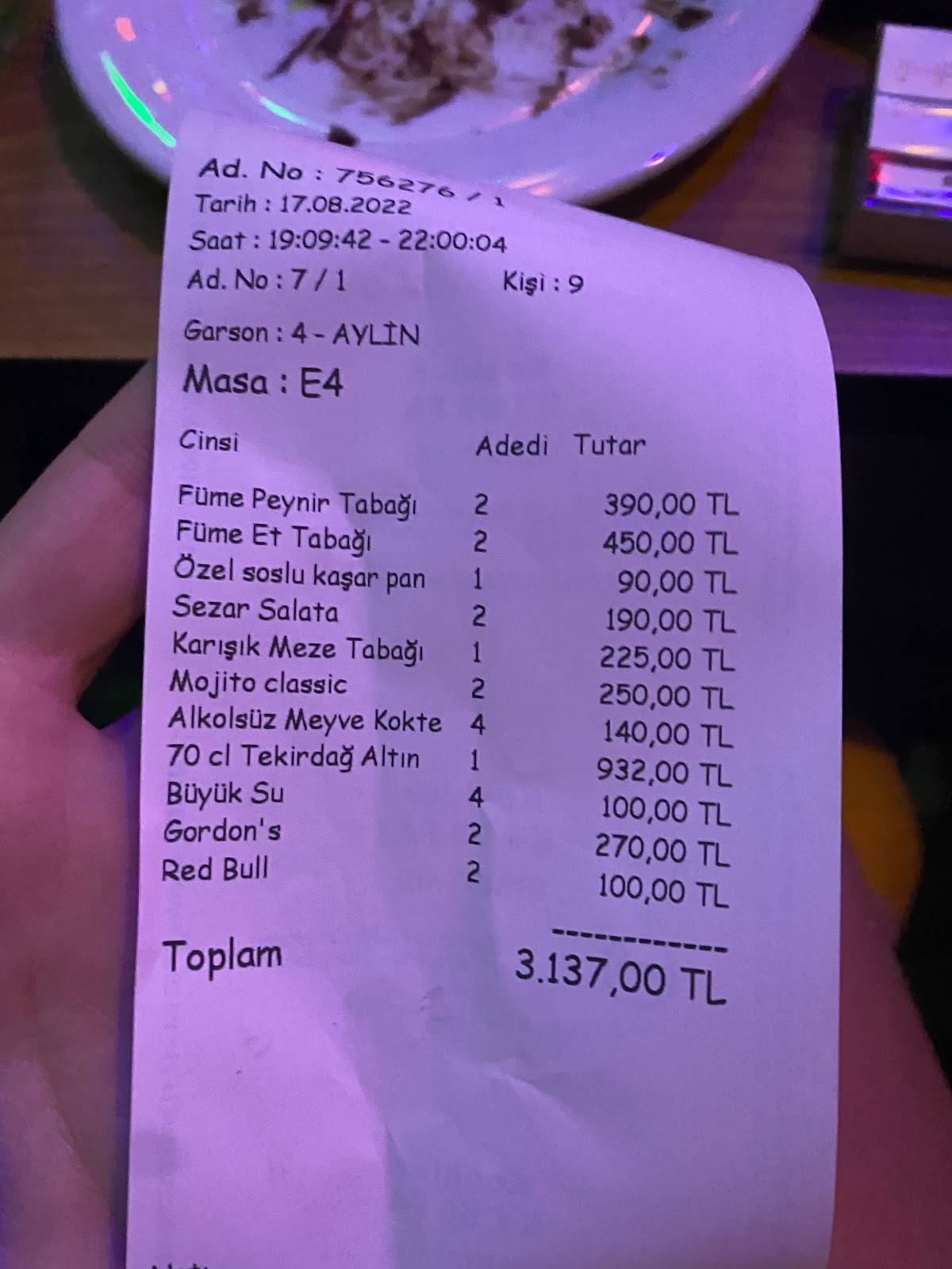 RedRex Restaurant меню