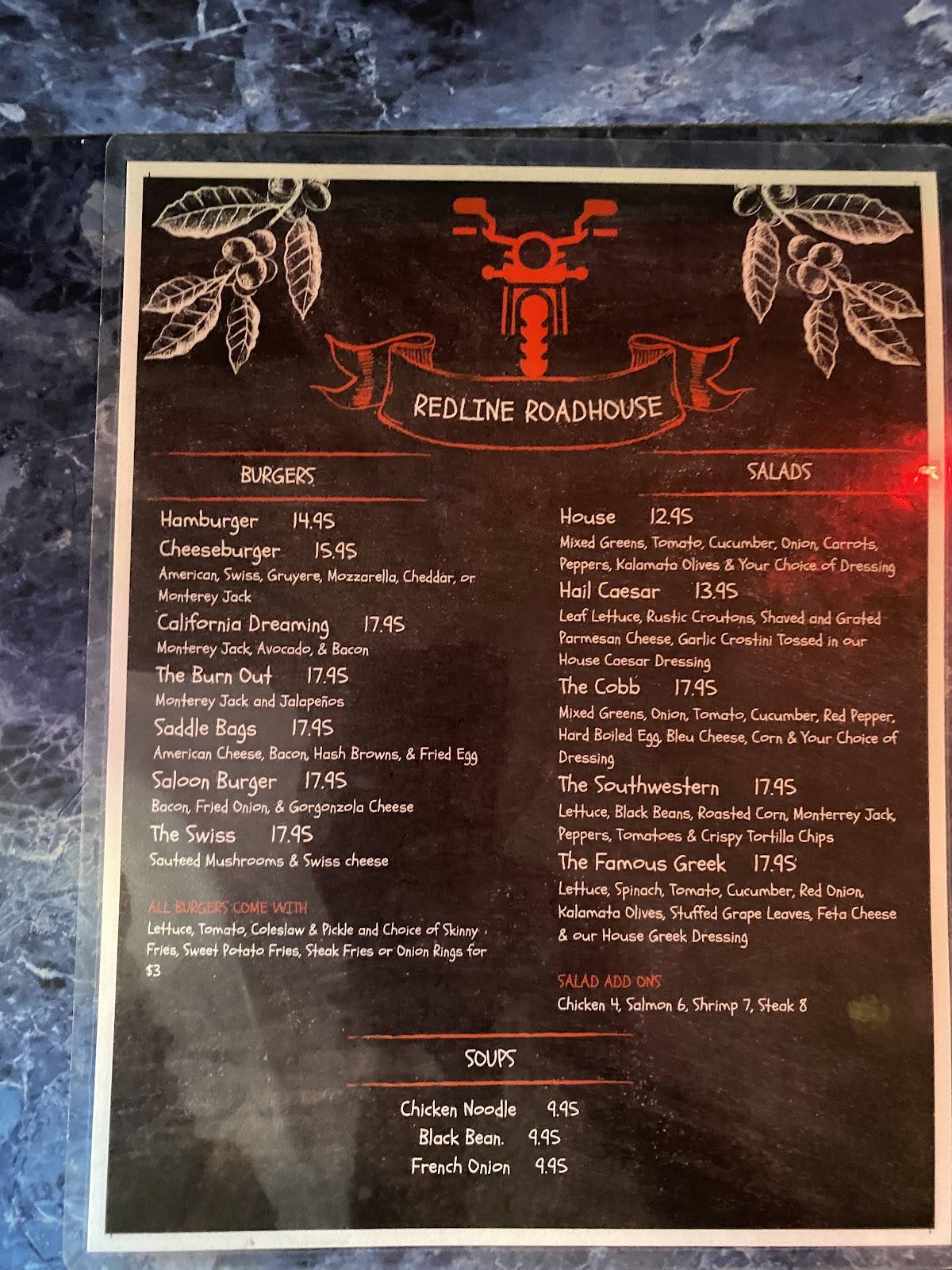 Redline Roadhouse меню