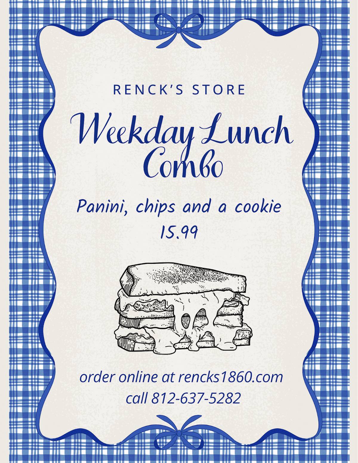 Renck’s Store меню