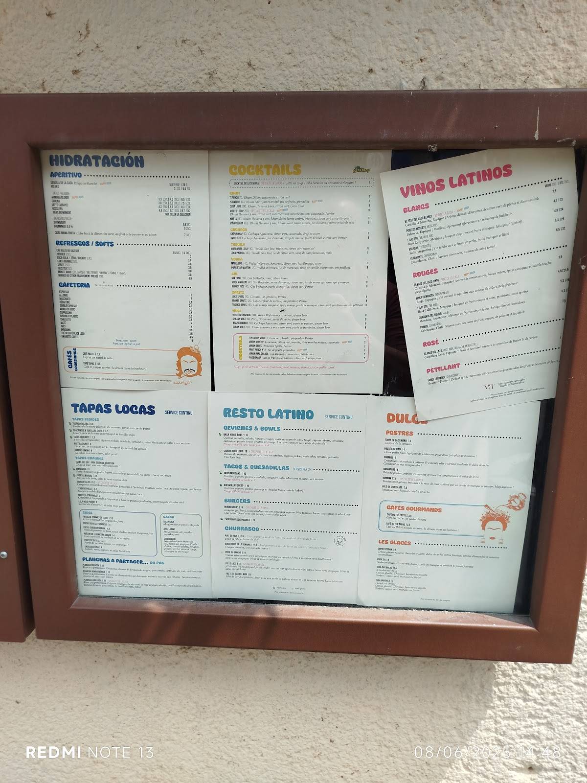 Loco Loca Rennes меню